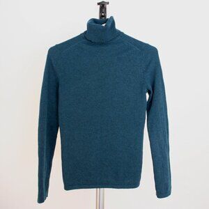 Lord & Taylor 100% Cashmere‎ Green/Blue Turtleneck Sweater Sz XS *No Size Label*
